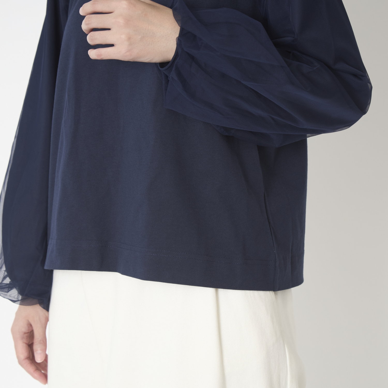 denicher/チュール×ジャージードッキングプルオーバー